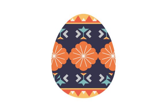 Decorative Easter Egg with Intricate Geo: A Festive Design Asset