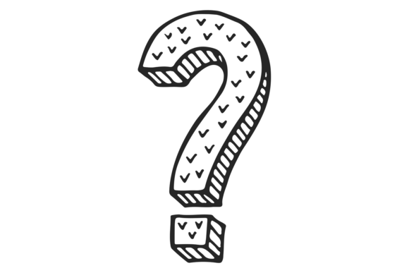 Decorative FAQ Symbol in Doodle Ink Draw Style
