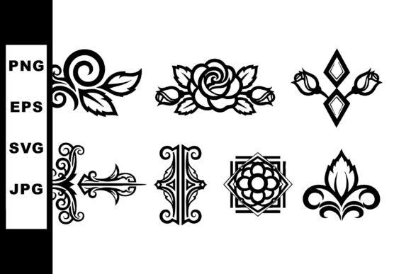 Elegant Vintage Floral Vector Elements for Design