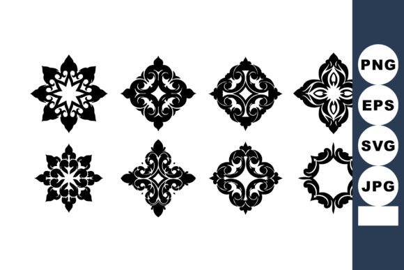 Elevate Designs with Black Ornamental Vintage Florals