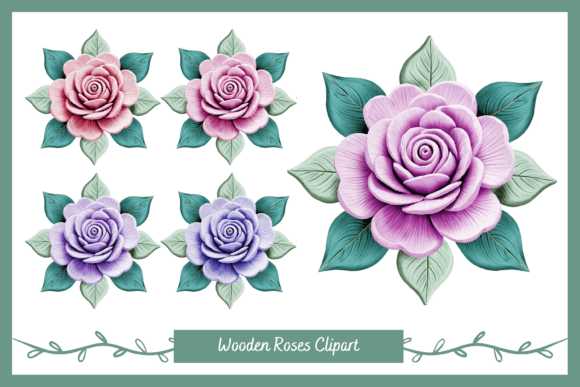 Elevate Designs with Wooden Rose Clipart