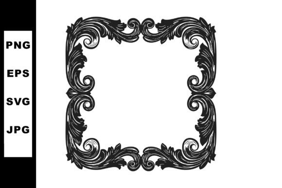 Elevate Your Designs with an Ornate Vintage Black Decorative Frame Border