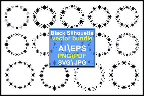Elevate Your Designs with Black Starburst and Star Circle Frames