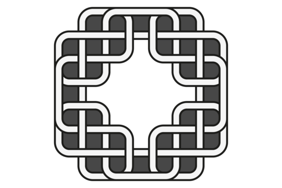 Square Celtic Knot: Black Medieval Ornament Guide