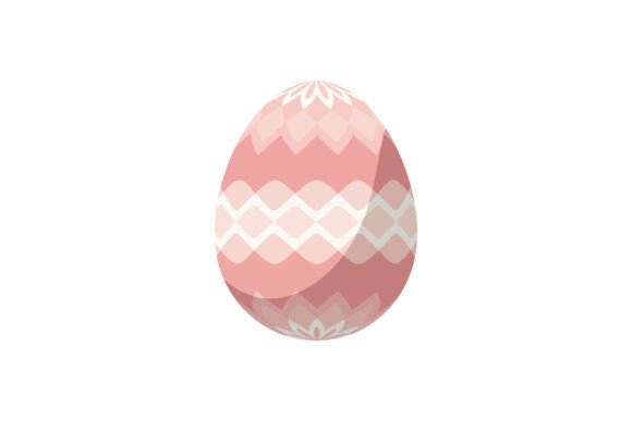 Stylish Pink Egg Art: Flat Design with Intricate Patterns