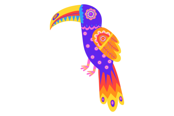 Stylized Colorful Toucan Art for Modern Design