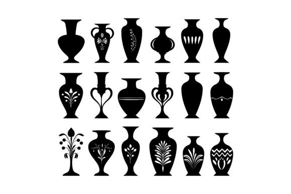 Unlocking Creative Potential with the Decorative Vases Silhouette Design Set