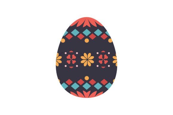 Vibrant Floral Egg: A Colorful Design Asset