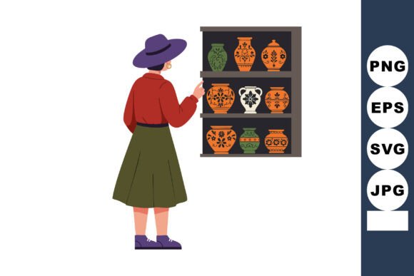 Why the Image of a Woman Browsing Decorative Ceramic Pots Resonates with Modern Designers